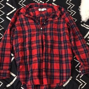 Red maternity flannel